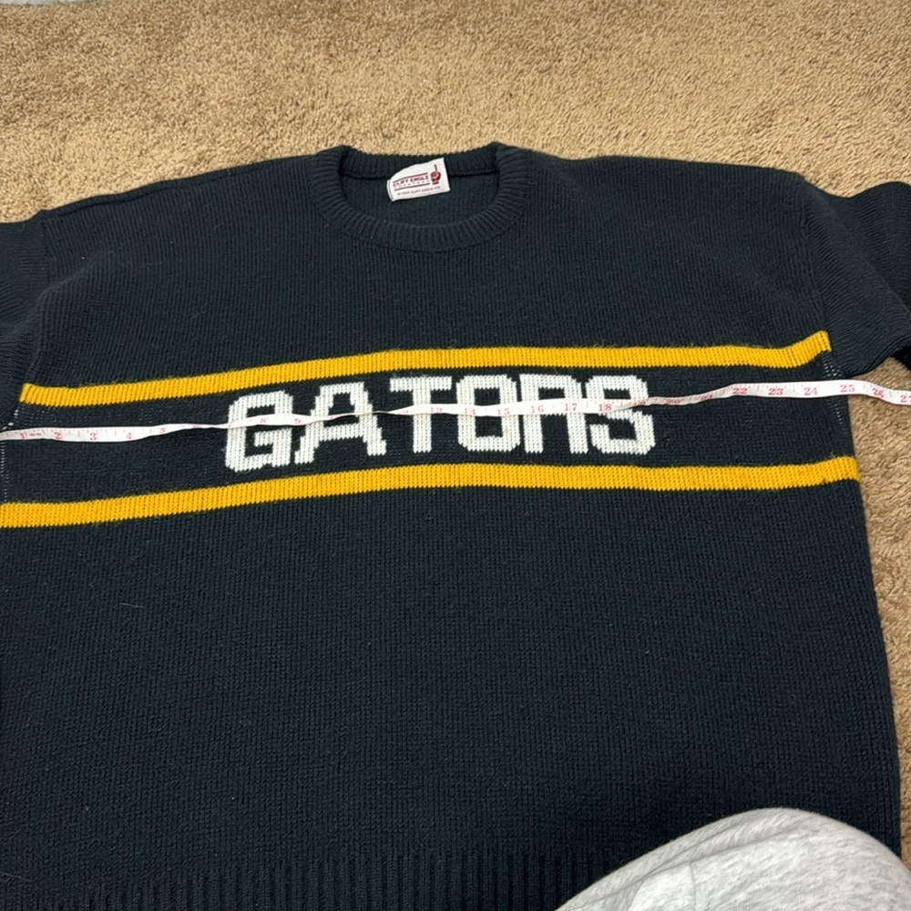 Vintage 80s Cliff‎ Engle Sweater Varsity Crewneck Crew Knit Sports Team Gators - Picture 9 of 11